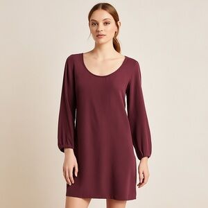 Cloth & Stone Anthropologie Tencel Tie-Back Dress XS Plum- NWT